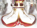 Pair of Moser White Red Cased Glass Lustres