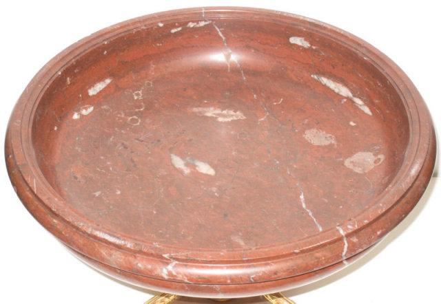 Antique Ormolu Bronze & Rouge Marble Tazza Centerpiece