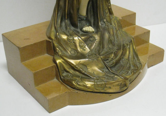 Marcel Andre Bouraine Art Deco Chryselephantine Bronze