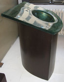 Mahogany & Acid-Etched Glass Sink by Joe Ginsberg