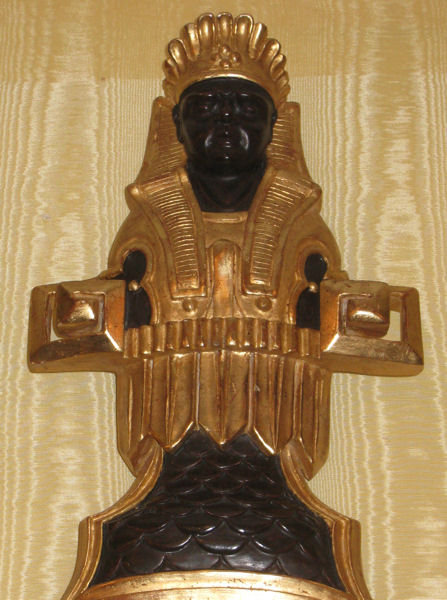 Egyptian Revival Empire Style Girandole Giltwood Wall Mirror