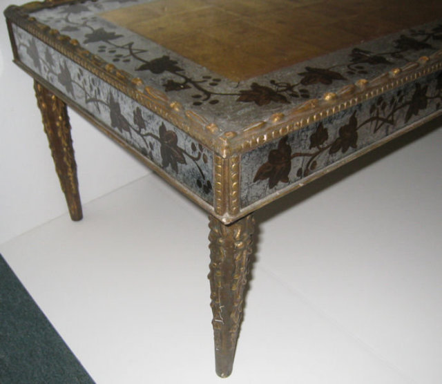 Mid-Century Maison Jansen Eglomise Glass Coffee Table