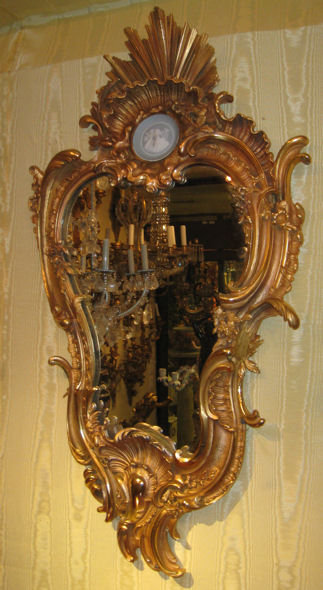 Dore Bronze Rococo Chippendale Louis XV Style Mirror