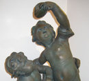 Neoclassical Allegorical Patinated Gesso Cherubs Group Sculpture
