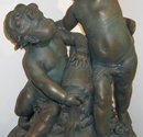 Neoclassical Allegorical Patinated Gesso Cherubs Group Sculpture