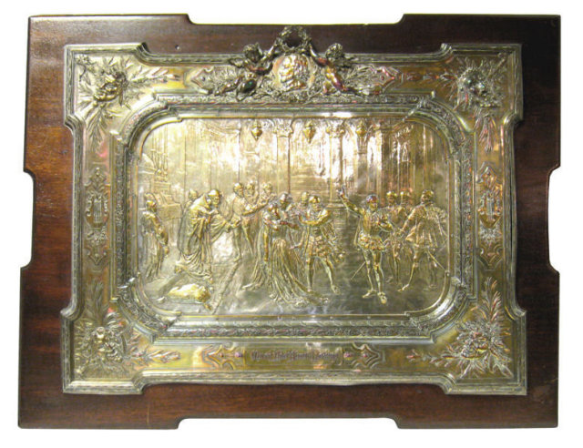 1884 Morel Laveuil Shakespeare Elkington Silver Plaque