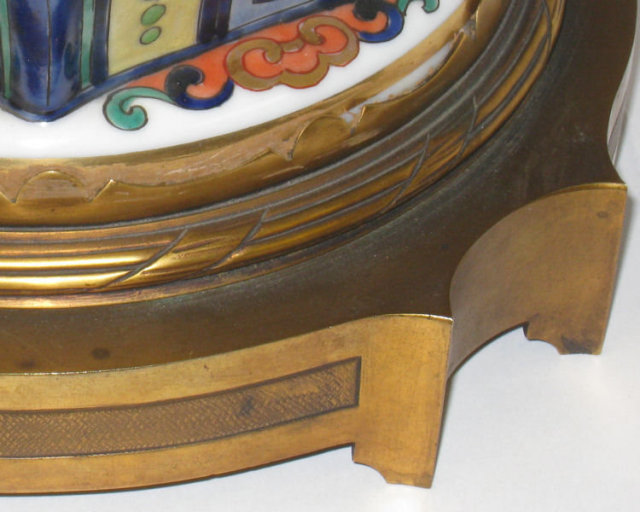 Pair Large Chinese Famille Verte Porcelain Bronze Mounted Urns