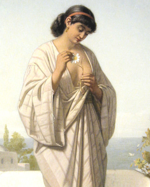 Neoclassical Orientalist Female Portrait Oil Painting by Godfried Guffens