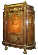 Palatial Antique French Louis XVI Style Armoire Cabinet After Benneman