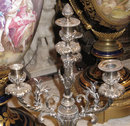 Pair Antique Silvered Bronze Louis XV Style Candelabra