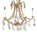 Vintage Italian Tole Metal & Crystal 6-Light Chandelier