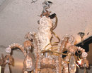 Vintage Italian Tole Metal & Crystal 6-Light Chandelier