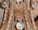 Vintage Italian Tole Metal & Crystal 6-Light Chandelier