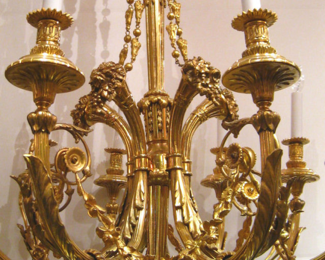 Antique Louis XV Style Gilt Bronze 10-Light Chandelier