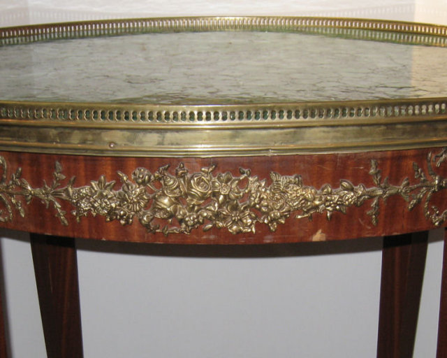 Antique French Louis XVI Style Malachite Gueridon Table