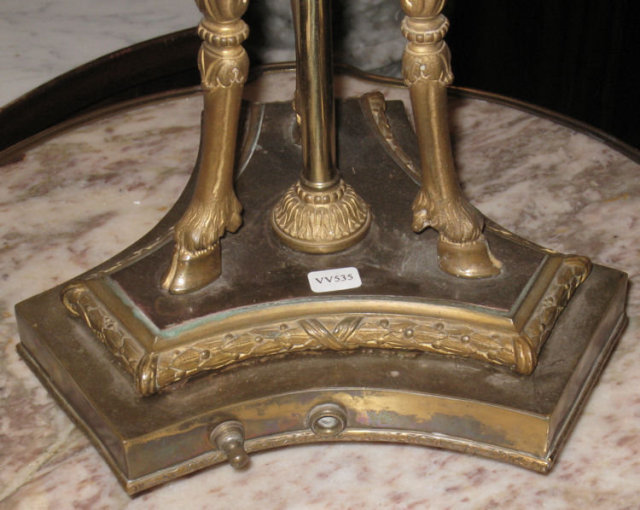 Pair Antique Regency Style Bronze & Crystal Candelabras