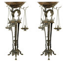 Pair Antique Italian Grand Tour Bronze Incense Burners