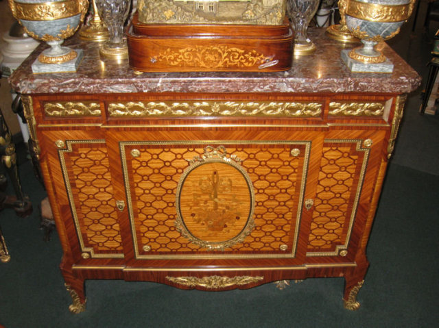 Antique Louis XVI Style Commode Side Cabinet Sideboard