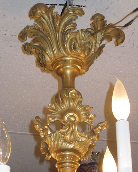 French Louis XV Style Dore Bronze 15-Light Chandelier
