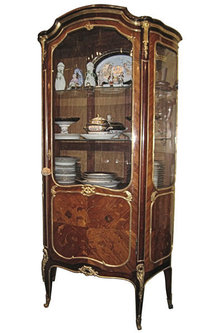 Antique Bronze Mounted French Louis XV Style Vitrine