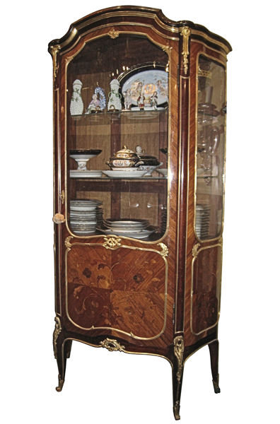 Antique Bronze Mounted French Louis XV Style Vitrine