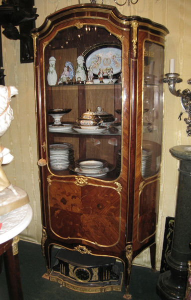 Antique Bronze Mounted French Louis XV Style Vitrine