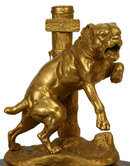 Antique Bronze & Marble Mastiff Dog Ink Well by Valton