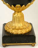 Pair Antique Neoclassical Marble & Ormolu Bronze Urns