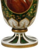 Pair Antique Moser Bohemian Glass Portrait Vases