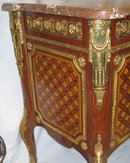 Pair of French Louis XV XVI Style Commodes or Side Cabinets