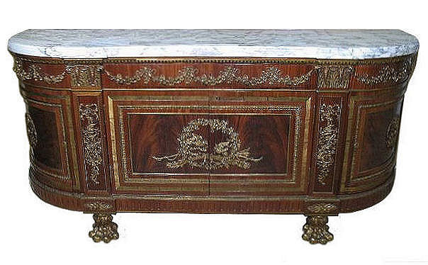 Antique French Louis XVI Style Sideboard Commode After Guillame Benneman