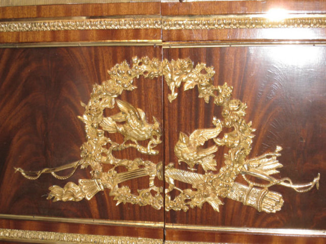 Antique French Louis XVI Style Sideboard Commode After Guillame Benneman