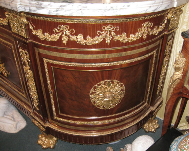 Antique French Louis XVI Style Sideboard Commode After Guillame Benneman
