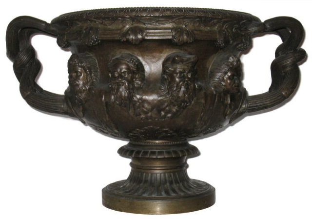 Antique Neoclassical Bacchanalian Bronze Albani Vase