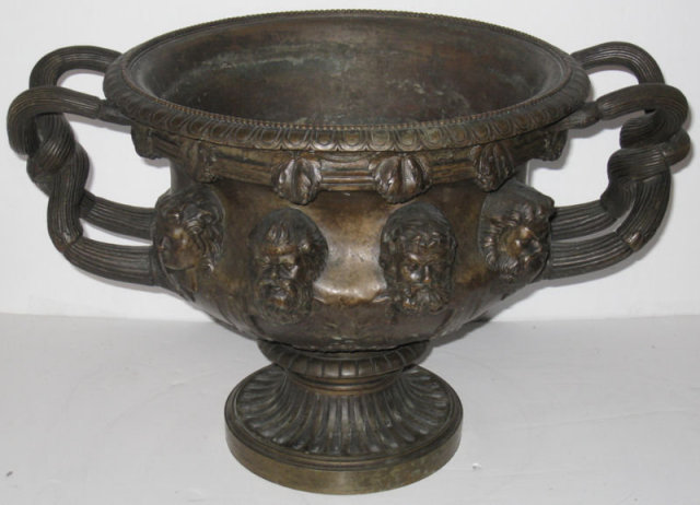 Antique Neoclassical Bacchanalian Bronze Albani Vase