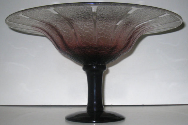 Schneider Violet Glass Centerpiece Footed Bowl