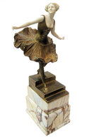 Antique Bronze Ballerina Figurine Sculpture by Victor