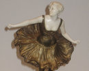 Antique Bronze Ballerina Figurine Sculpture by Victor