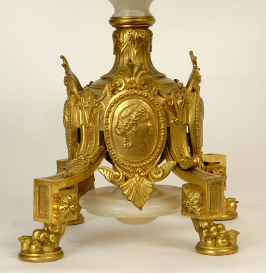 Antique French Louis XIV Style Bronze & Onyx Centerpiece