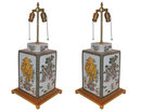 Pair Chinese Famille Verte Porcelain Table Lamps