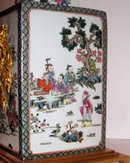 Pair Chinese Famille Verte Porcelain Table Lamps