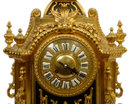 Antique Neoclassical French Louis XIV Style Bronze Mantle Clock