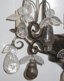 Set 4 French Bagues Style Tole Metal & Rock Crystal Sconces