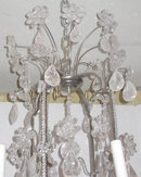 Modern 8-Candle Silvered Metal Rock Crystal Chandelier