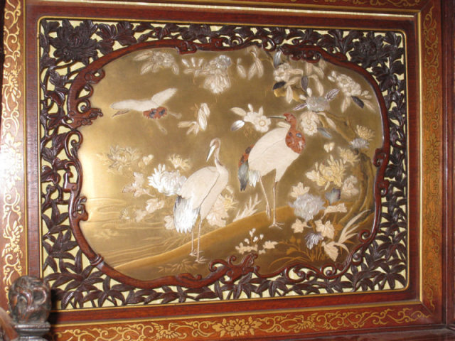 Japanese Meiji Period Lacquered & Inlaid Rosewood Cabinet