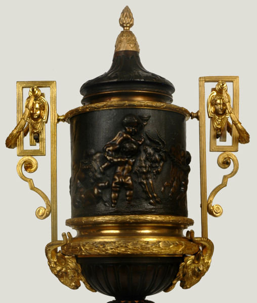 Louis Clodion Attributed Pair of Louis XVI Bronze Urns