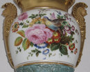 Pair of Exceptional Paris Porcelain Gilded & Floral Painted Vases