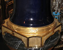 Pair of Sevres Palace Size Neoclassical Cobalt Blue Vases with Gilt Bronze Mounts