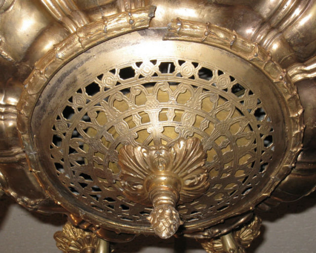 Antique Bronze Chandelier Attributed to E.F. Caldwell