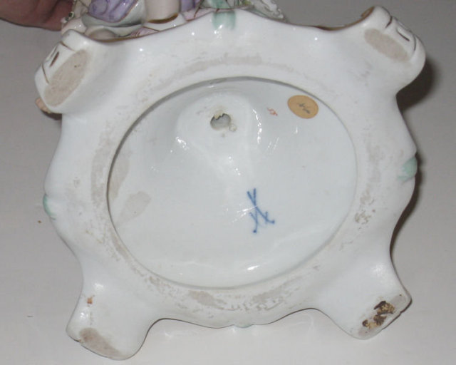 Pair Antique Meissen Figural Candelabra